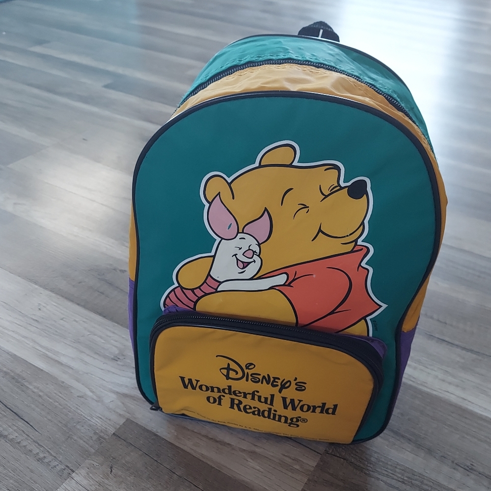 VINTAGE 90s Winnie The Pooh Disney’s Wonderful World of Reading Mini Backpack